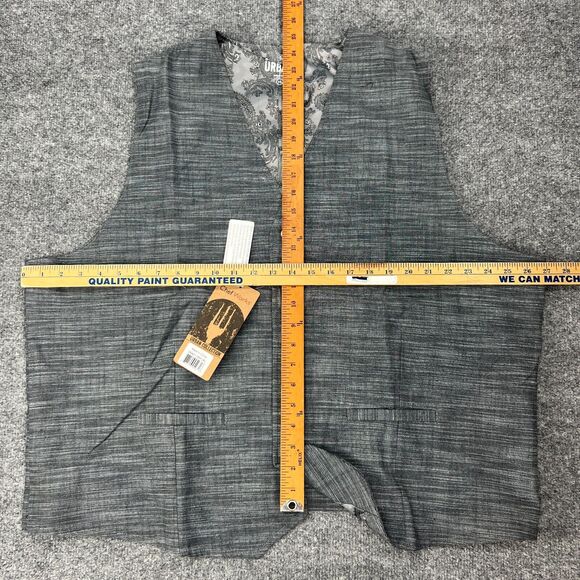 Chef Works Waitstaff Vest Mens 2XL XXL Gray Button Up Urban Collection Server - Picture 5 of 11